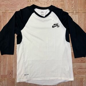 Nike SB MFL Baseball Tee S White Black | Skates Every Damn Day 2015 Raglan